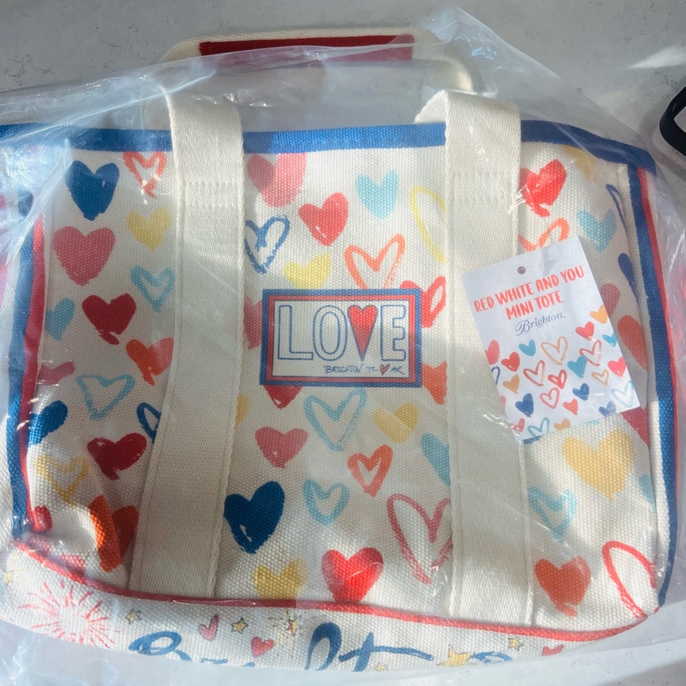 Brighton Love Mini Tote Bag - Multicolor Heart Pattern - Picture 2 of 9